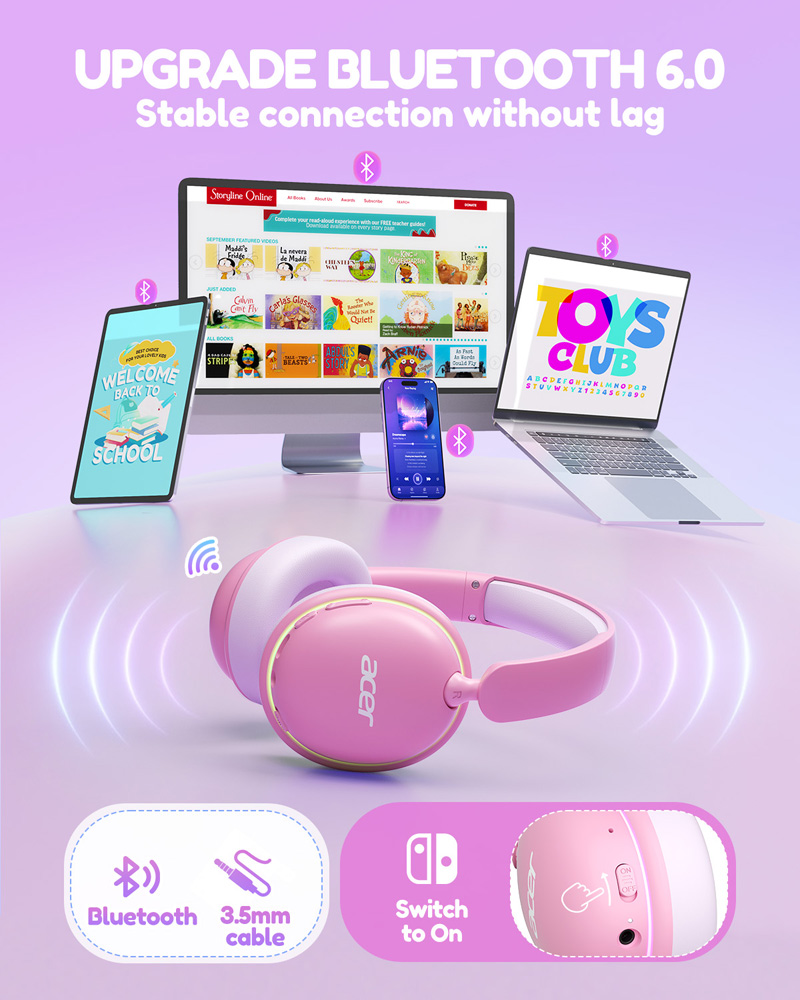 Acer Kids Bluetooth 6.0 Headph - Wired Earphone Lightning 评论和价格