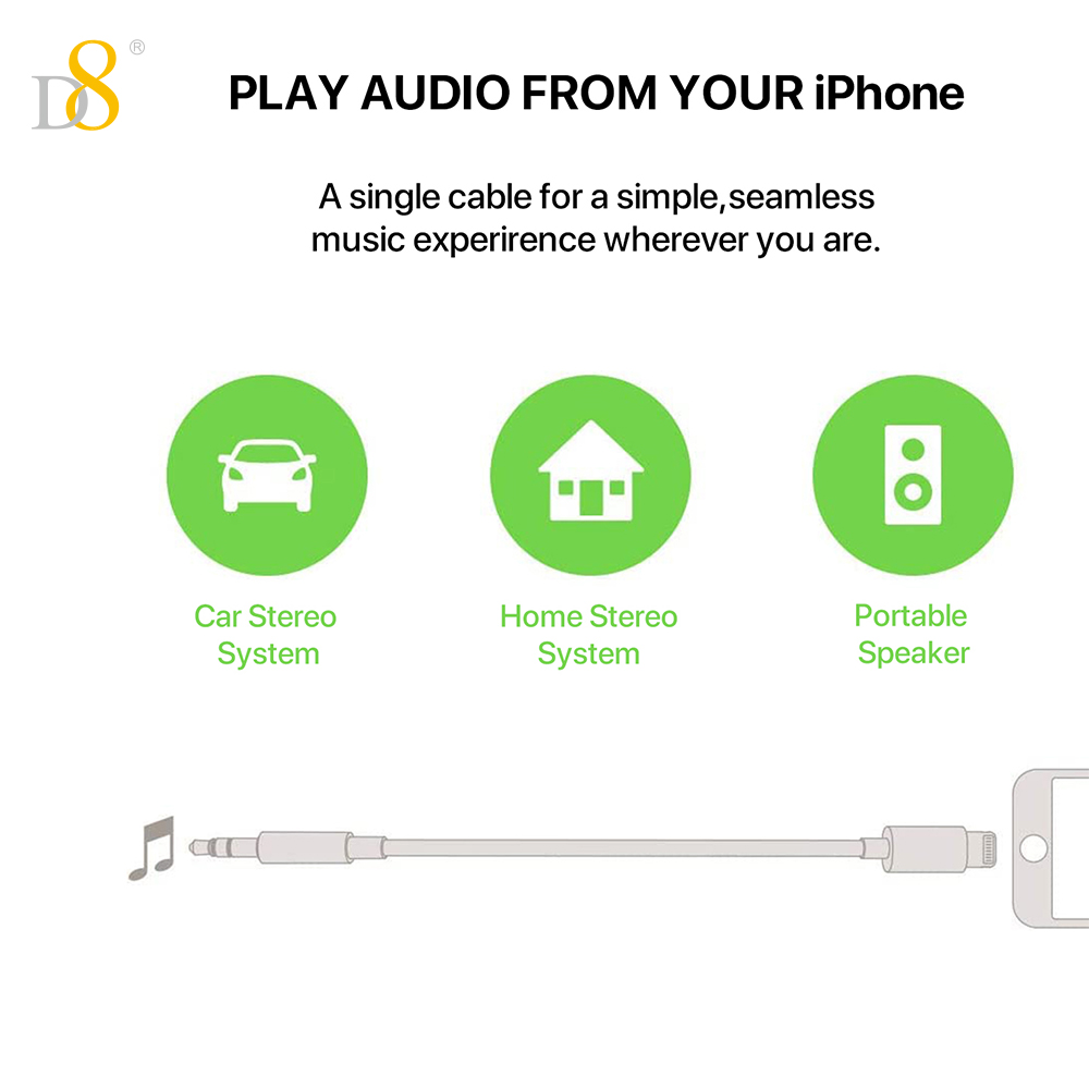 D8  Lightning  to 3.5mm Audio  - Wired Earphone Lightning 评论和价格