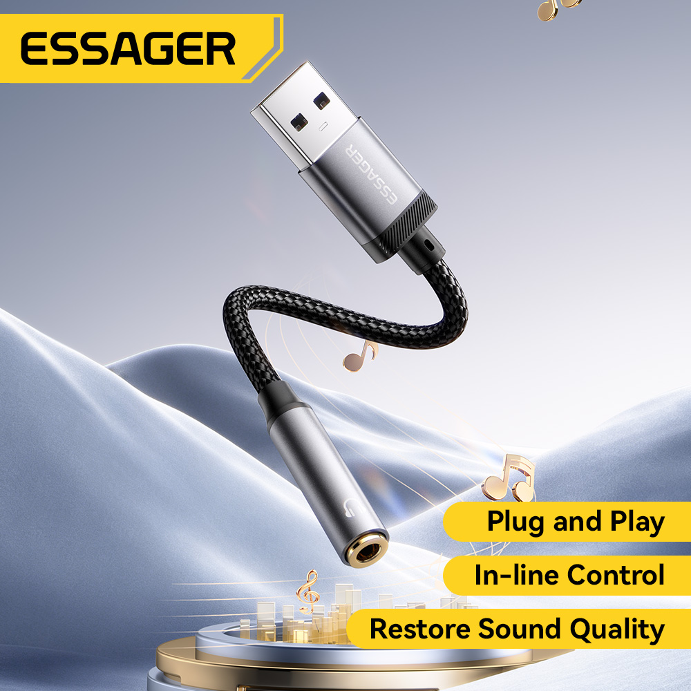 Essager USB To 3.5mm Audio Cab - Wired Earphone Lightning 评论和价格