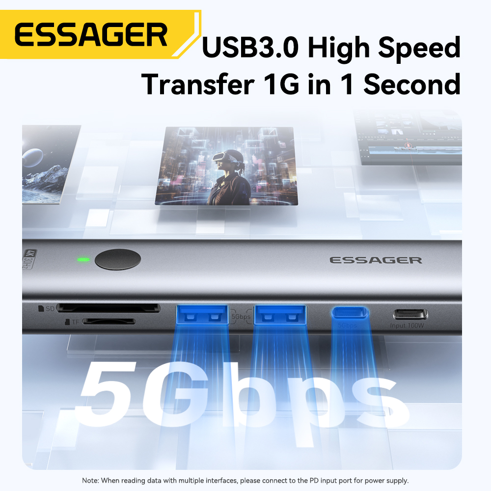 Essager USB C HUB 4K 7-in-1 Ty - Usb Hub Type C 评论和价格