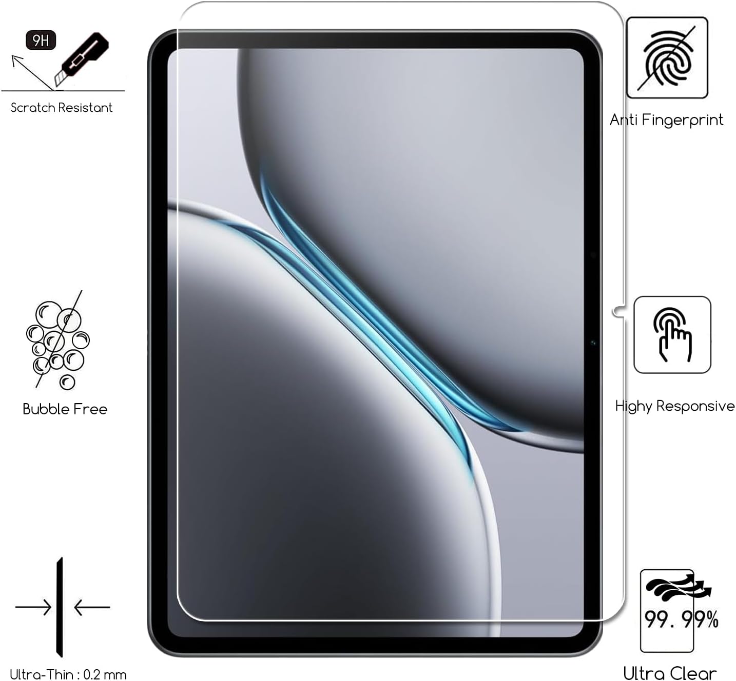 1 PCS 9H Tempered Glass Screen - Oneplus Tablet Accessories 评论和价格